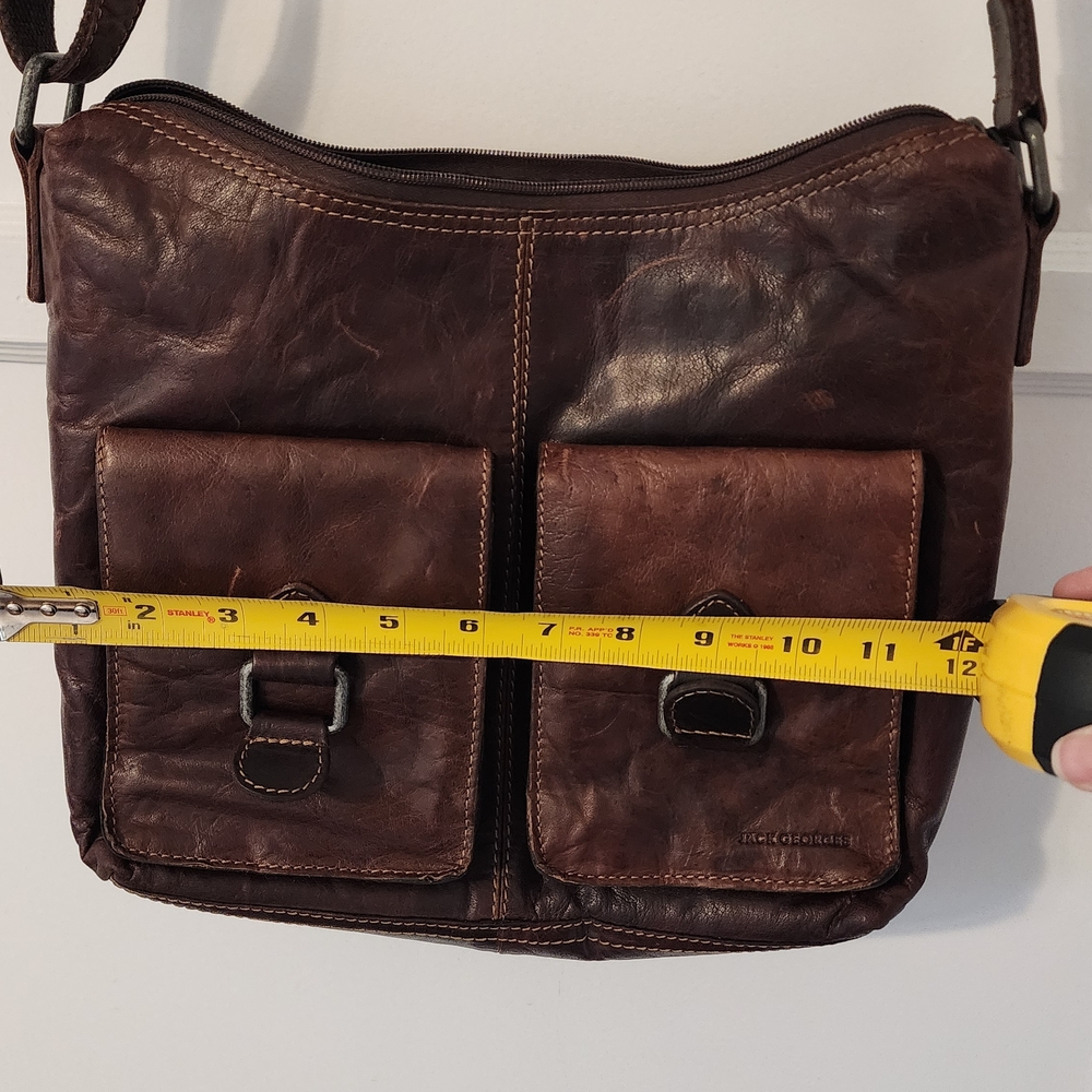 Jack Georges Voyager Hobo Crossbody Leather Bag - Picture 11 of 13